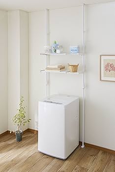Amazon｜HEIAN SHINDO つっぱりランドリーラック 棚2段 横伸縮
